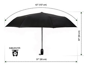 transportabel Stockschirme Teflon-Beschichtung Kompakt Reise/Outdoor Reversion Taschenschirm mit einhändiger Auf-Zu-Automatik Schirmdurch aus robusten 210T Stoff Leebotree Winddicht Regenschirm